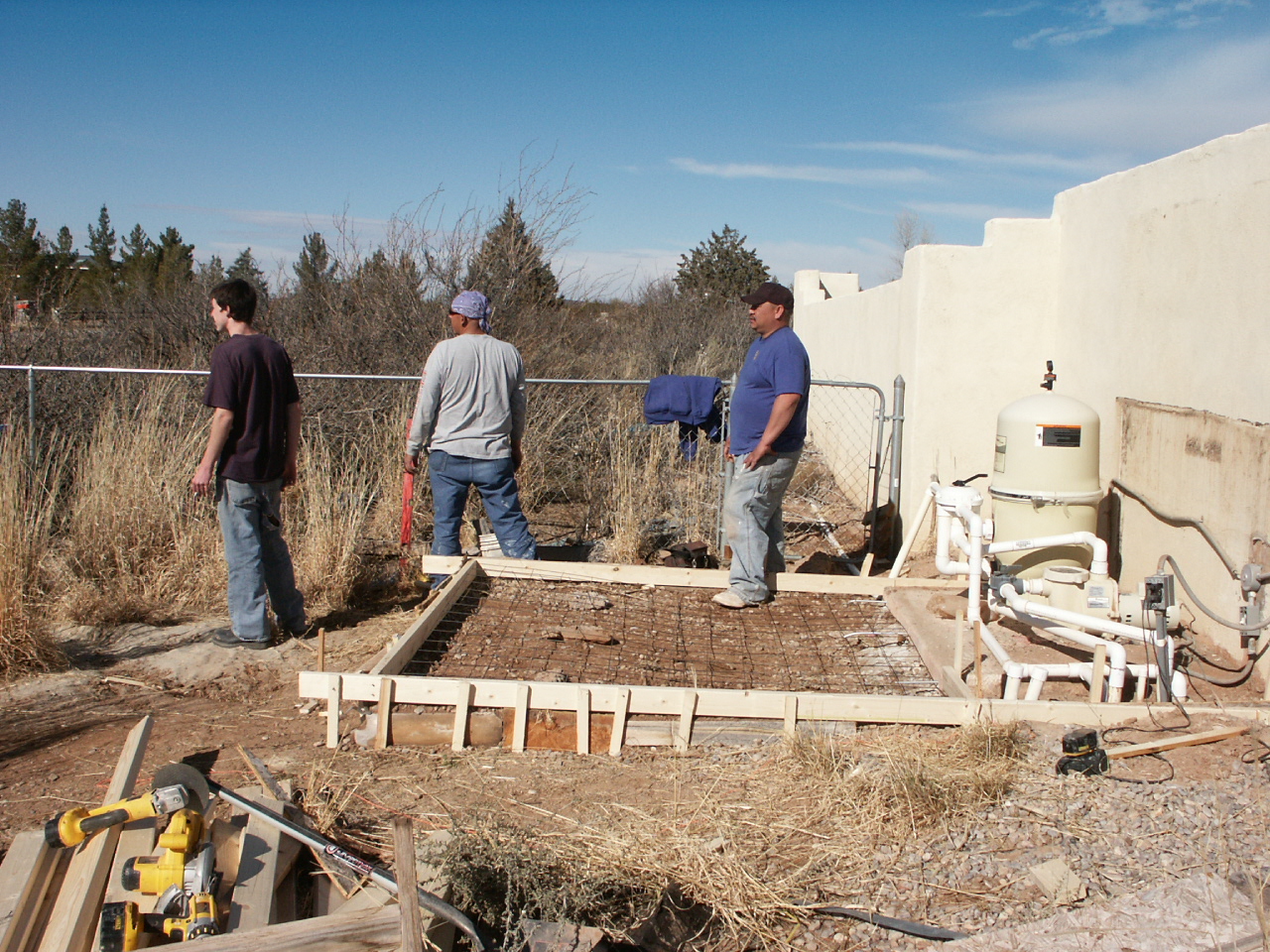 Waiting for the cement to arrive