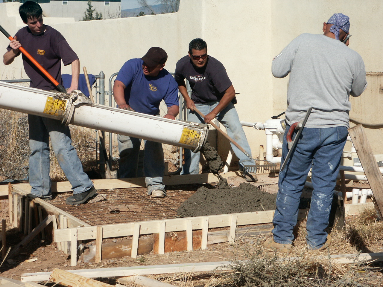 Spreading the cement