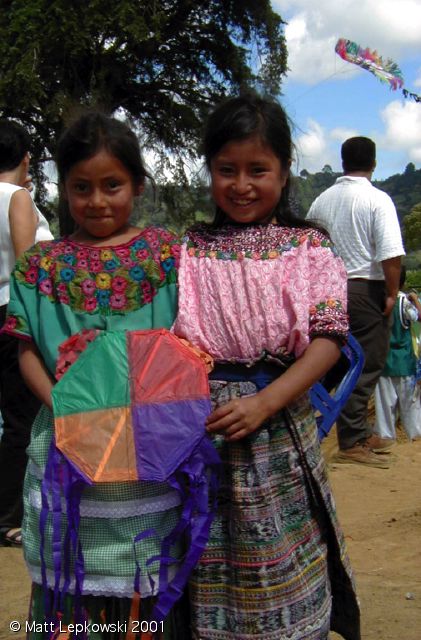 Young Mayan girls at the cemetary